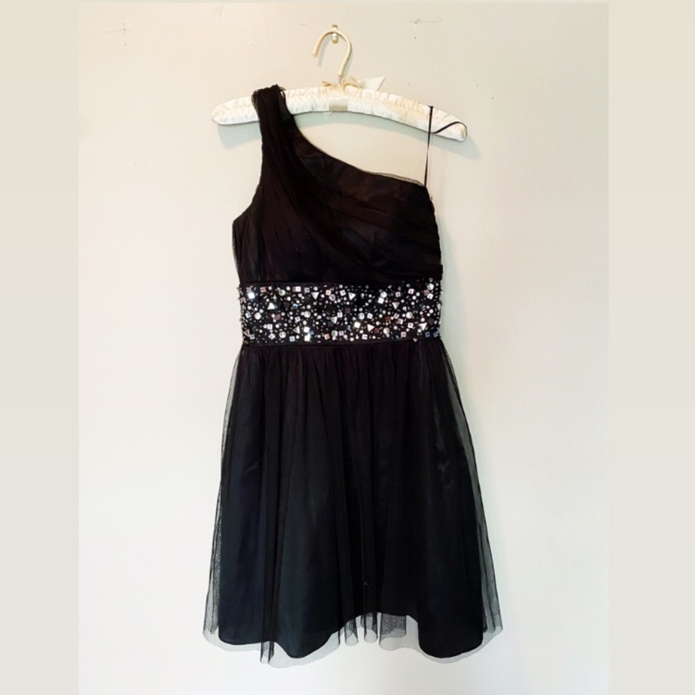 Black rhinestone formal dress
